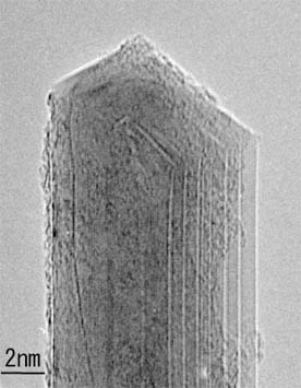 ナノグラファイバーのTEM写真