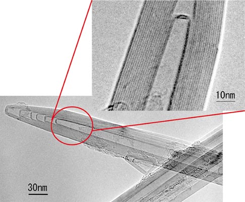 MWCNTのTEM写真